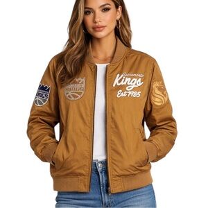 NWT Pro Standard Women’s Sacramento Kings Paint The City Jacket Brown Size M